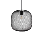 Czarna matowa lampa wisząca metalowa siatka Ideal Lux 328126 Net sp1 d34 E27 34cm