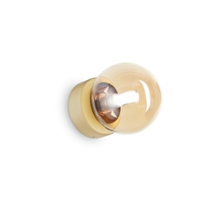 Lampa ścienna bursztynowa kula szklana Ideal Lux 317809 Perlage ap1 G9 10cm