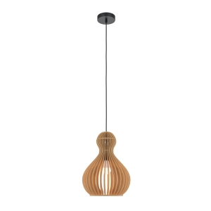 Czarno brązowa lampa wisząca z kloszem gruszką Maytoni MOD192PL-01W1 Roots E27 30cm