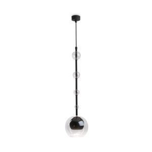 Czarna smukła lampa wisząca z szklanym kloszem Maytoni MOD227PL-01B Ros GU10 16cm