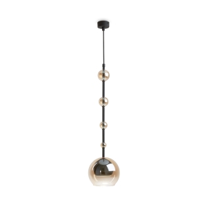 Czarna podłużna lampa wisząca z bursztynowymi kloszami Maytoni MOD227PL-01B1 Ros Gu10 16cm