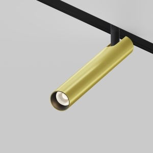 Złoty smukły reflektor na czarną szynę magnetyczną Exility Maytoni TR141-2-6W3K-M-BS Focus T LED 6W 3000K 36stopni