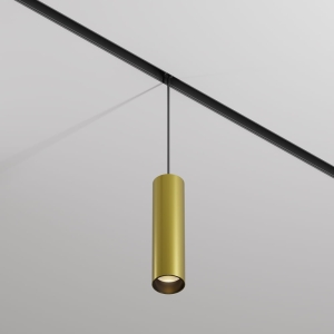 Złota lampa wisząca na czarną szynę magnetyczną Exility Maytoni TR041-2-12W3K-BBS Focus LED 12W 3000K 36stopni