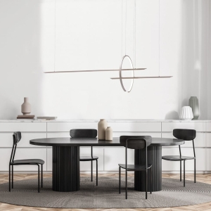 Piaskowa ledowa lampa dwie listwy i obręcz Vivida International 0078.30.SA.WN In & Out 52W 3000K-4000K