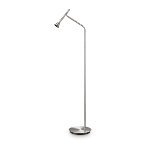 Metalowa lampa podłogowa z regulacją obrotu i nachylenia klosza nikiel satynowy Ideal Lux 285337 Diesis pt LED 4.5W 3000K