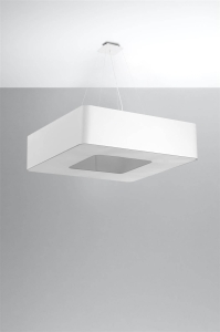 Żyrandol wiszący z kwadratowym kloszem Sollux Lighting SL.0827 2BM URANO 80 biały 8xE27 80cm