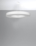 Żyrandol wiszący z wąskim kloszem okrągłym Sollux Lighting SL.0797 2BM SATURNO SLIM 90 biały 8xE27 90cm