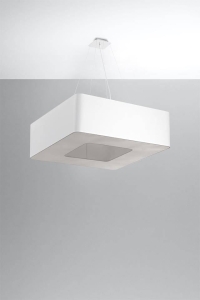 Żyrandol wiszący na linkach z kwadratowym kloszem Sollux Lighting SL.0783 2BM URANO 60 biały 8xE27 60cm