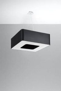 Żyrandol wiszący na linkach z kwadratowym kloszem Sollux Lighting SL.0784 2BM URANO 60 czarny 8xE27 60cm