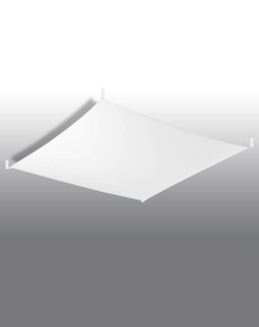 Duży plafon sufitowy z kwadratowy kloszem z tkaniny Sollux Lighting SL.0740 2BM LUNA 4 biały 6xG13 140cm