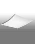 Duży plafon sufitowy z prostokątnym kloszem z tkaniny Sollux Lighting SL.0739 2BM LUNA 3 biały 6xG13 130x105cm