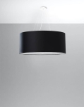 Żyrandol wiszący z szerokim kloszem Sollux Lighting SL.0790 2BM OTTO 70 czarny 6xE27 70cm