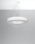 Żyrandol wiszący z wąskim kloszem pierścieniowym Sollux Lighting SL.0753 SATURNO SLIM 70 biały 6xE27 70cm