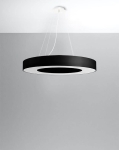 Żyrandol wiszący z wąskim kloszem pierścieniowym Sollux Lighting SL.0754 SATURNO SLIM 70 czarny 6xE27 70cm