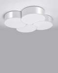 Plafon sufitowy klosz z tworzywa sztucznego koniczyna Sollux Lighting SL.1053 Spanish Orange CIRCLE 4 biały 8xE27