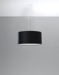 Żyrandol wiszący na linkach abażur szeroki okrągły Sollux Lighting SL.0744 2BM OTTO 50 czarny 5xE27 50cm