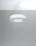 Żyrandol wiszący na linkach abażur wąski okrągły Sollux Lighting SL.0749 2BM SATURNO SLIM 50 biały 5xE27 50cm