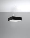 Żyrandol wiszący na linkach abażur kwadratowy Sollux Lighting SL.0824 2BM LOKKO 55 czarny 5xE27 55cm