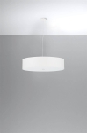 Żyrandol wiszący na linkach abażur okrągły Sollux Lighting SL.0757 2BM SKALA 50 biały 5xE27 50cm