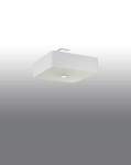 Plafon sufitowy kwadratowy klosz z tkaniny i szkła Sollux Lighting SL.0775 2BM LOKKO 45 biały 5xE27 45cm
