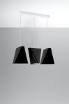 Żyrandol wiszący z trzema kloszami geometrycznymi w kształcie trapezu Sollux Lighting SL.0772 2BM BLUM 3 czarny 3xE27