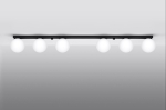 Plafon sufitowy sześć szklanych kloszy kul na listwie Sollux Lighting SL.1155 YOLI 6 czarny 6xG9