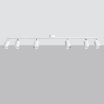 Plafon sufitowy sześć opraw stalowych tub regulowanych na listwie Sollux Lighting SL.1228 Bittersweet Shimmer LEMMI 6L biały 6xGU10