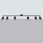 Plafon sufitowy sześć opraw stalowych tub regulowanych na listwie Sollux Lighting SL.1169 Bittersweet Shimmer LEMMI 6L czarny 6xGU10