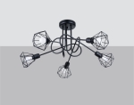 Żyrandol wiszący loftowy stalowy z pięcioma ażurowymi kloszami Sollux Lighting SL.1110 ARTEMIS 5S czarny 5xE14