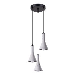 Lampa wisząca trzy stożkowe klosze betonowe Sollux Lighting SL.1226 Persian Indigo REA 3P beton 3xE14