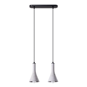 Lampa wisząca dwa stożkowe klosze betonowe na listwie Sollux Lighting SL.1224 Persian Indigo REA 2 beton 2xE14