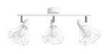 Plafon w stylu loftowym trzy stalowe regulowane ażurowe druciane klosze na listwie Sollux Lighting SL.1104 ARTEMIS 3 biały 3xE14