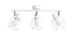 Plafon w stylu loftowym trzy stalowe ażurowe druciane klosze na listwie Sollux Lighting SL.1113 BELUCI 3 biały 3xE14