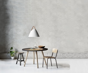 Lampa Wisząca Klosz Stożek Nordlux 84353001 Strap 48 E27 48cm x 348cm biała pasek skórzany