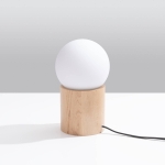 Lampa biurkowa w stylu skandynawskim podstawa z drewna walec Sollux Lighting SL.1193 Peach Puff BOOMO 1xG9