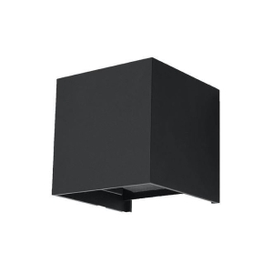 Kinkiet ścienny nowoczesny kwadrat Sollux Lighting SL.0545 Deep Space LUCA czarny LED IP54 6W 3000K 10cm