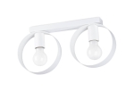 Lampa sufitowa plafon dwupunktowy forma koła okalająca żarówkę Sollux Lighting SL.1135 TITRAN 2 biały 2xE27