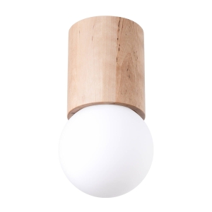 Lampa sufitowa plafon kula z podstawą drewnianą Sollux Lighting SL.1191 Peach Puff BOOMO 12 1xG9