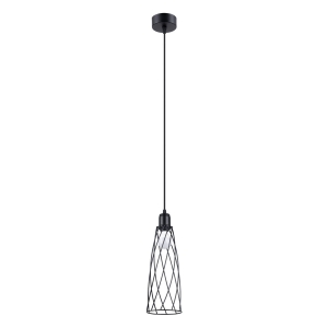 Lampa wisząca ze stalowym kloszem klatką Sollux Lighting SL.1165 Powder Blue SUBA 1 czarna 1xE27 139cm