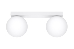 Plafon sufitowy dwa szklane klosze kule na listwie Sollux Lighting SL.1147 YOLI 2 biały 2xG9