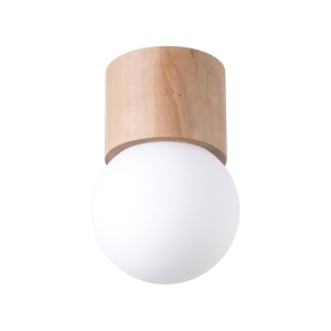 Lampa sufitowa plafon z podstawą drewnianą Sollux Lighting SL.1190 Peach Puff BOOMO 8 1xG9
