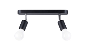 Lampa sufitowa plafon dwupunktowy regulowany Sollux Lighting SL.1121 FORNES 2 czarny 2xE27