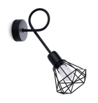 Kinkiet ścienny ze stalowym kloszem klatką Sollux Lighting SL.1108 ARTEMIS 1S czarny 1xE14