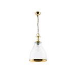 Lampa mosiężna wisząca z szklanym transparentnym kloszem Jupiter 1570 Isla IS 1 B/M E27 29cm