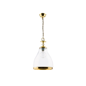 Lampa mosiężna wisząca z szklanym transparentnym kloszem Jupiter 1570 Isla IS 1 B/M E27 29cm