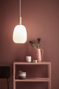 Lampa Wisząca DFTP Nordlux 47303001 Alton 23 E27 23cm x 300cm nakładki czarna i złota klosz biały