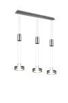 Lampa wisząca trzy punkty światła na listwie matowy nikiel Trio Lighting 326510307 Franklin LED 9W 3000K
