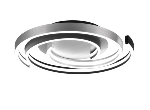 Lampa sufitowa plafon w kształcie spirali matowy czarny/ szczotkowane aluminium Trio Lighting 641910205 Caya LED 58W 2300K+3000K+4000K