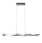 Lampa wisząca designerska fale szczotkowane aluminium/ matowy czarny Trio Lighting 341210305 Blaze LED 35W 2300K+3000K+4000K