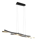 Lampa wisząca designerska fale mosiądz/ matowy czarny Trio Lighting 341210308 Blaze LED 35W 2300K+3000K+4000K